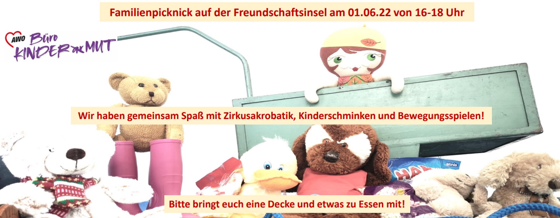 Bild mit Stofftieren